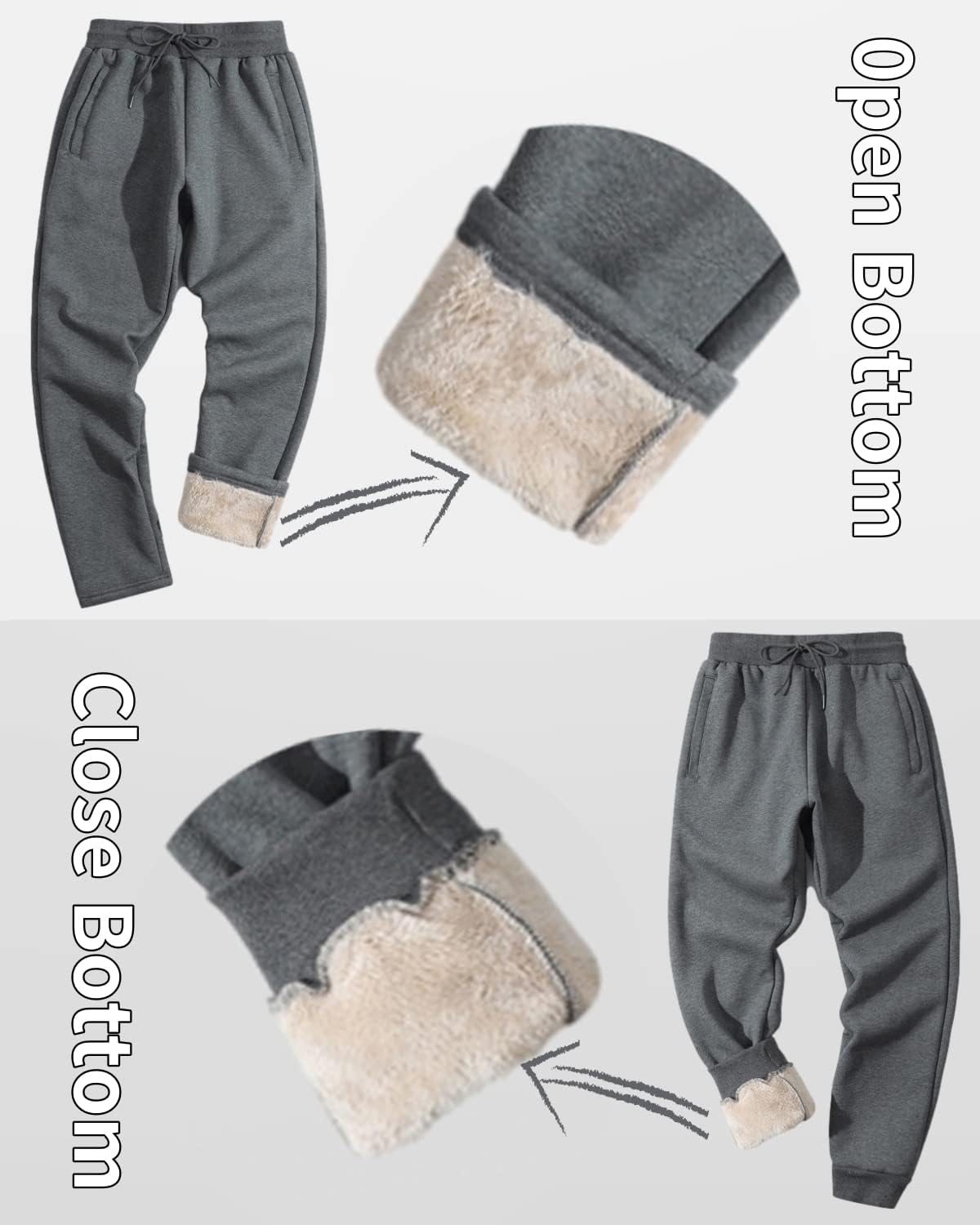Heren gevoerde wintersweatpants