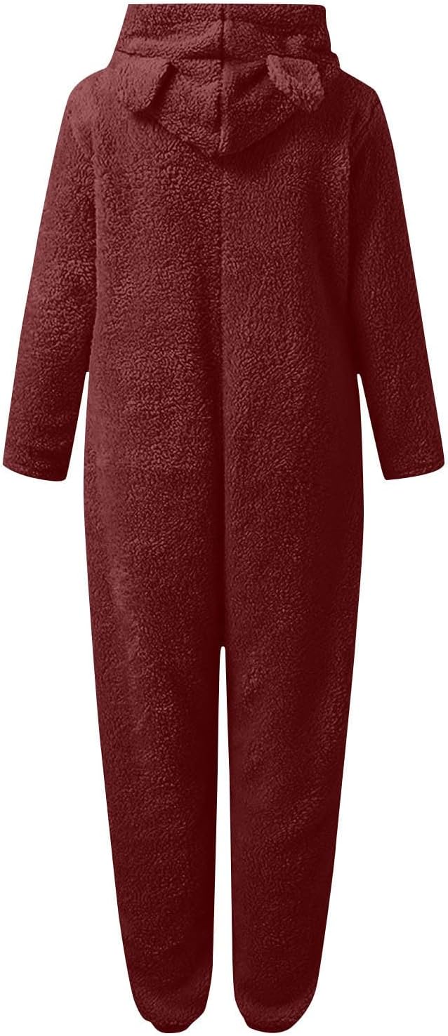 Sherpa Fuzzy Onesie met Capuchon