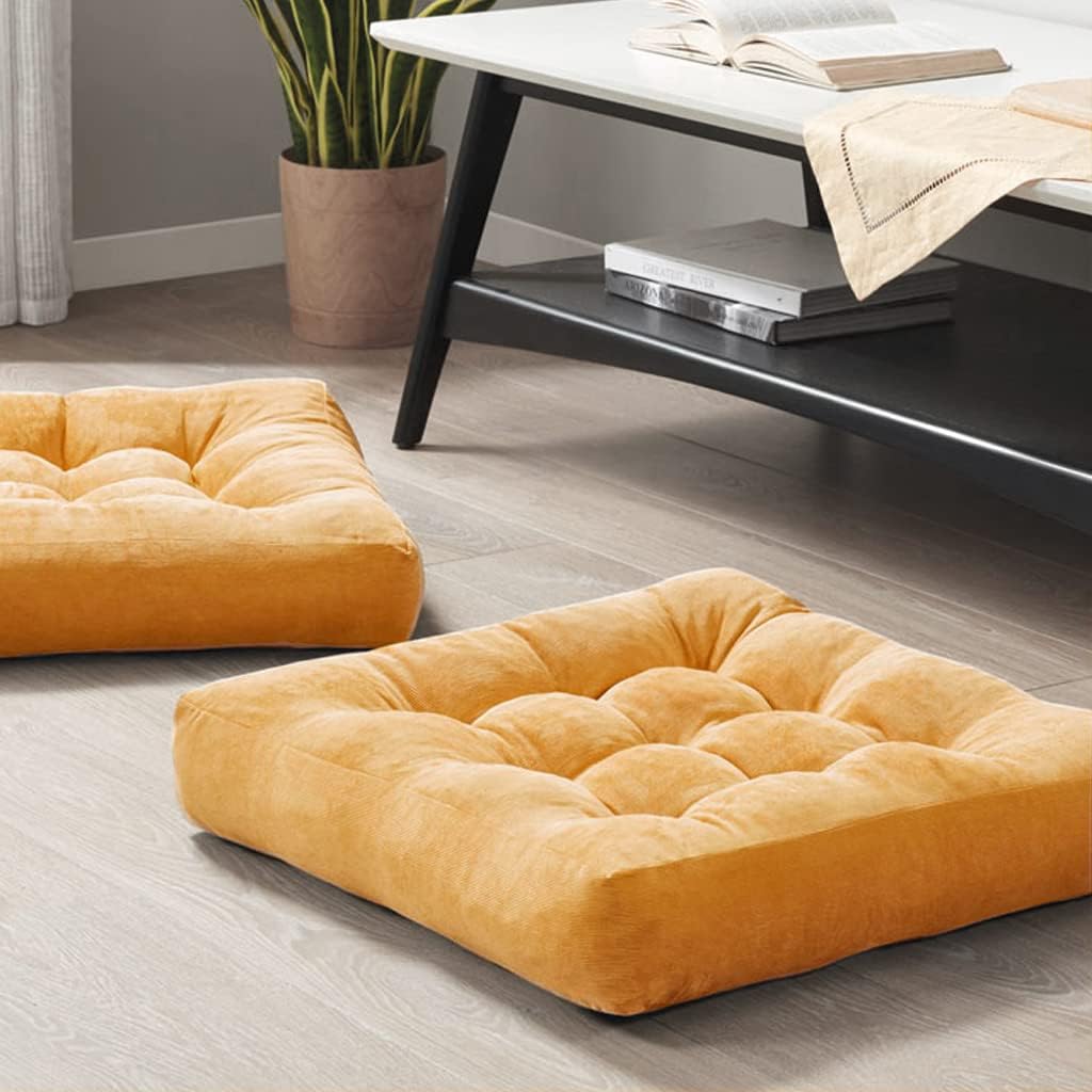 Grote ribfluwelen meditatiekussens, set van 2