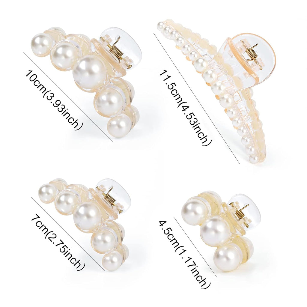 Parel haarklemmen - 4-Pack