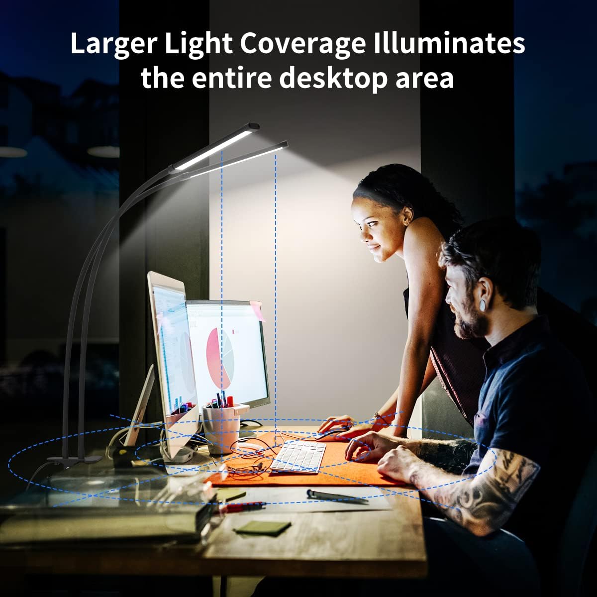 77 LED bureau klem lamp met 70cm flexibele hals