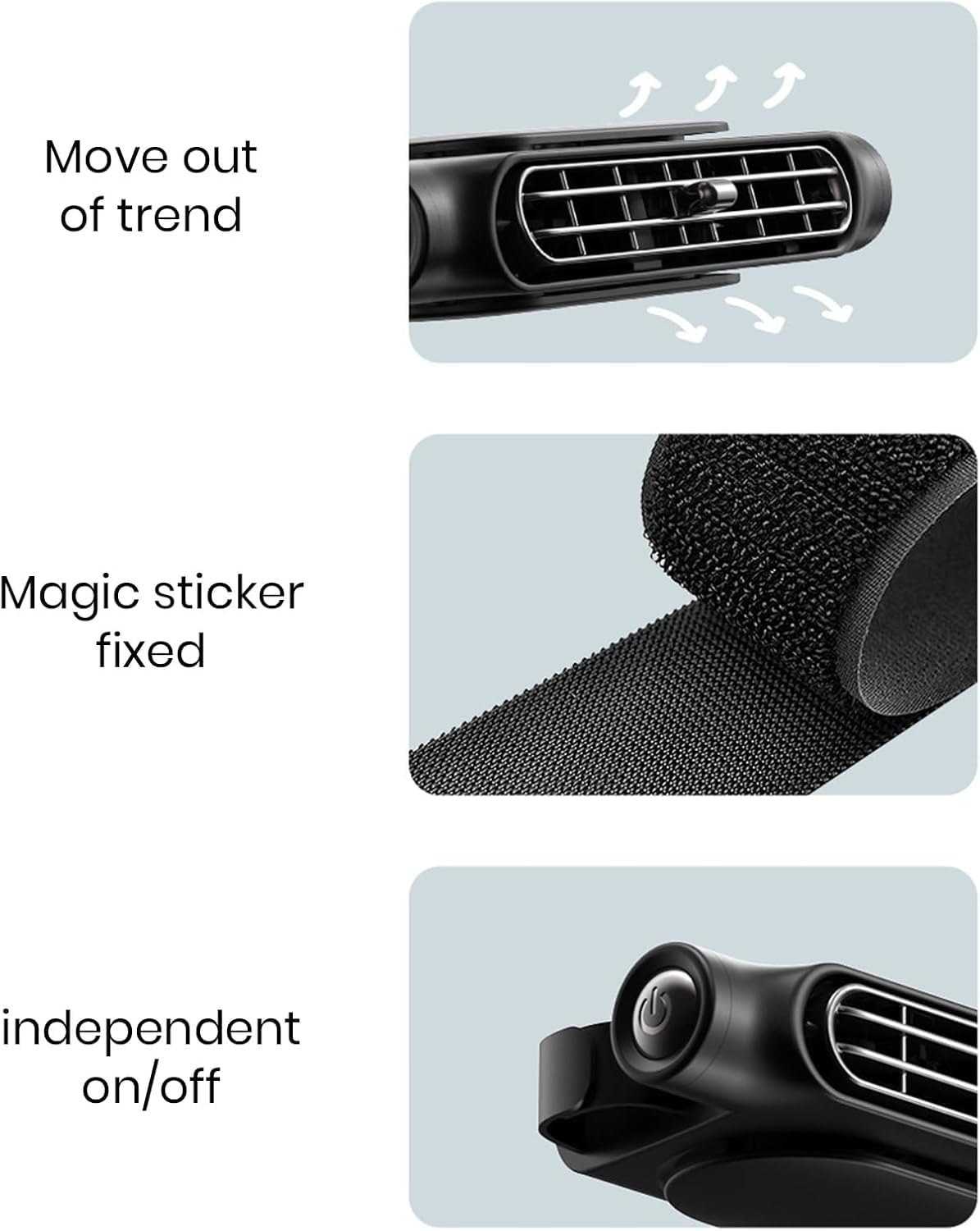 3 snelheden USB auto koelventilator & hoofdsteun bevestiging — afbeelding 24