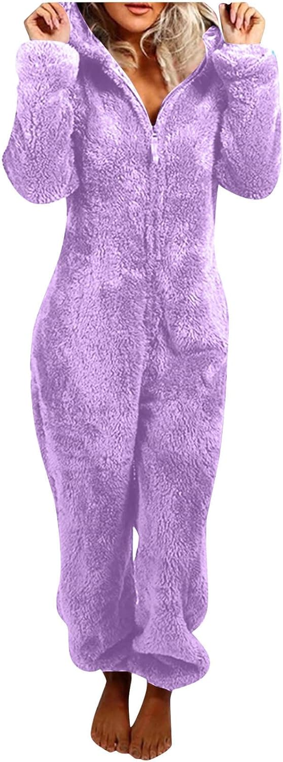 Sherpa Fuzzy Onesie met Capuchon