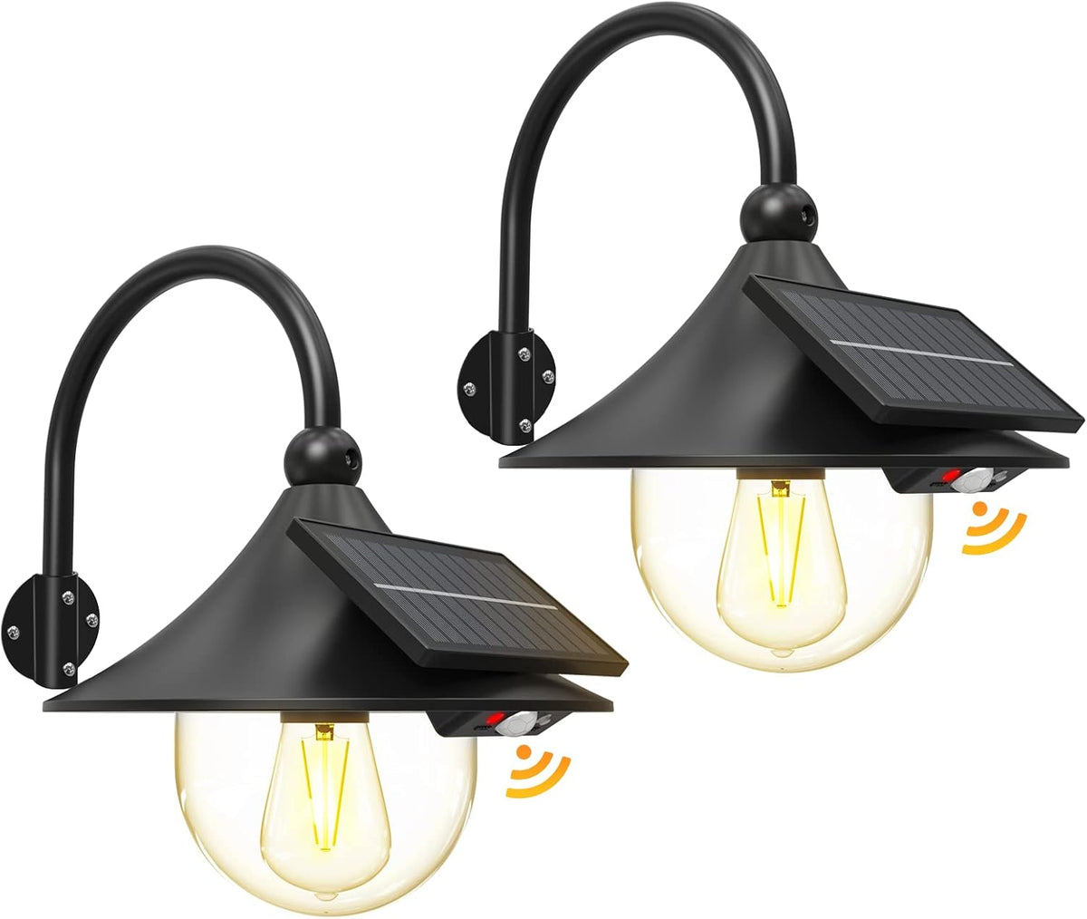 Zonnebeweging schuurwandlampen met 3 modi & gooseneck ontwerp (2 pack)