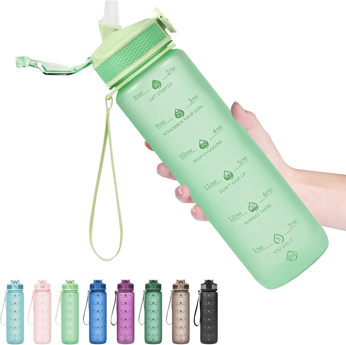 Waterfles van 900 ml met rietje