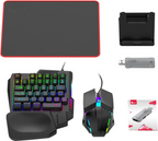 RGB gaming toetsenbord en muiscombinatie – ergonomische controller-adapterset