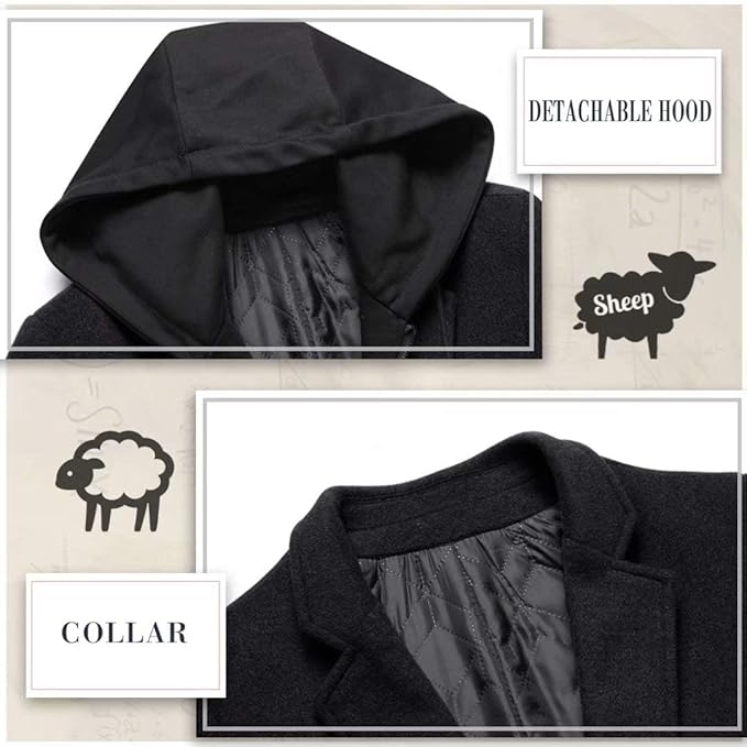 Heren winter trenchcoat van wolmix