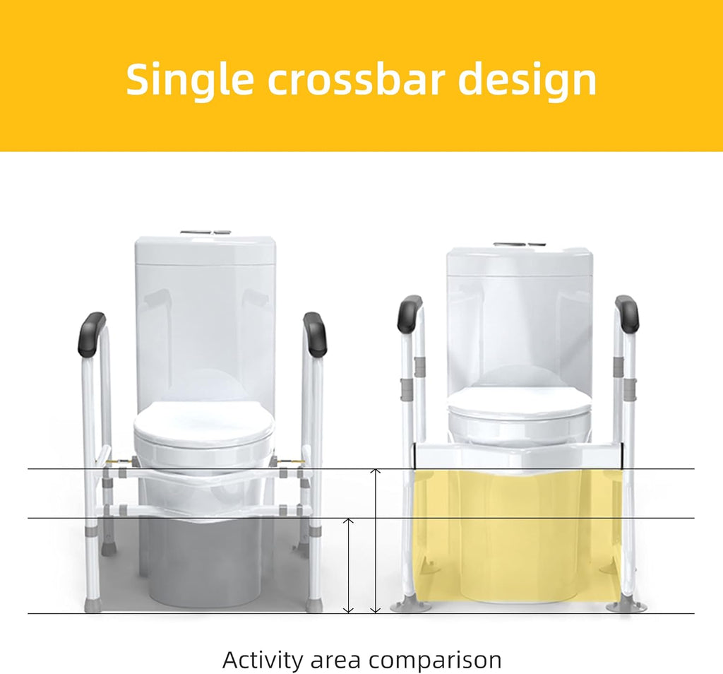 Verstelbaar toilet veiligheidsframe en handgrepen