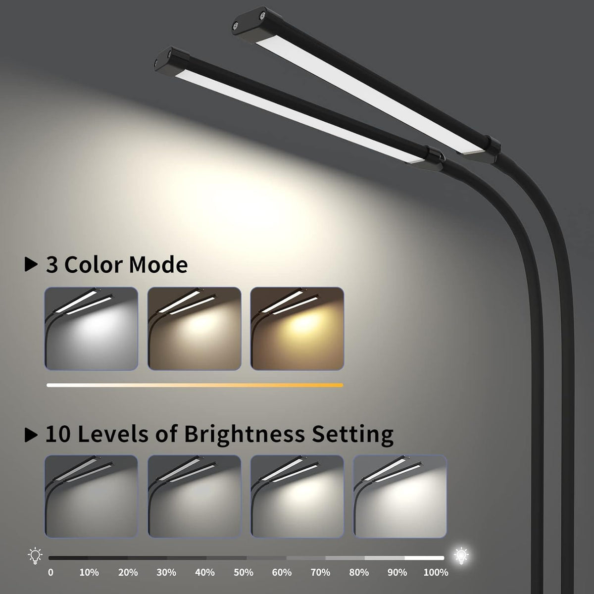 77 LED bureau klem lamp met 70cm flexibele hals