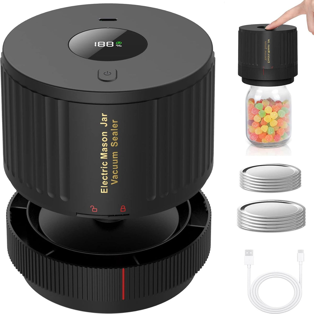 Elektrische vacumeerset voor Mason Jars