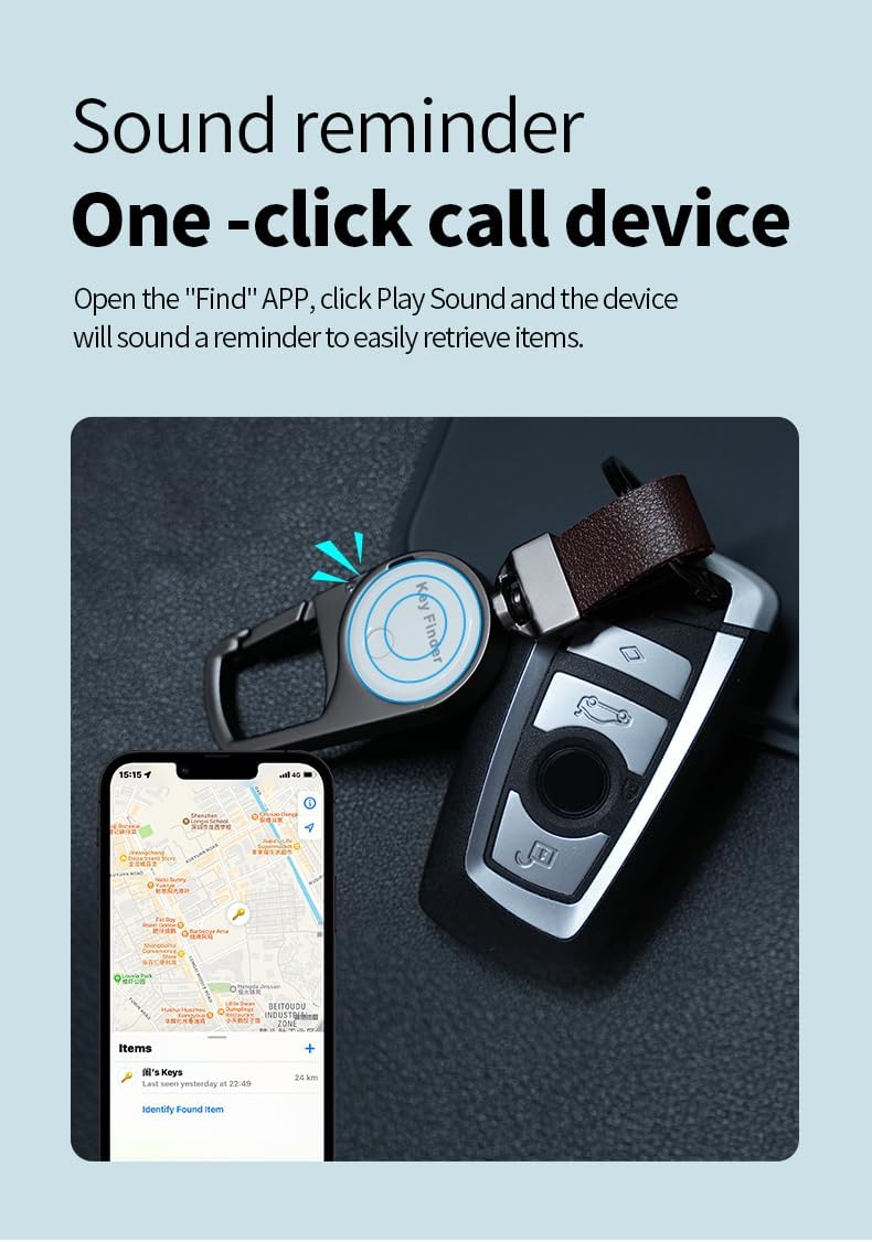 Slimme anti-verlies locator sleutelhanger – realtime tracking met zoek mijn