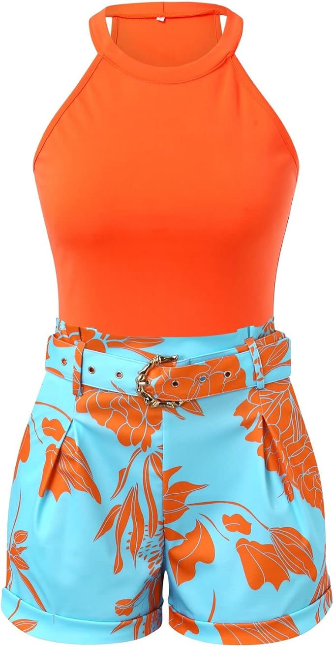 Tweedelige zomer-set voor dames met bloemenpatroon