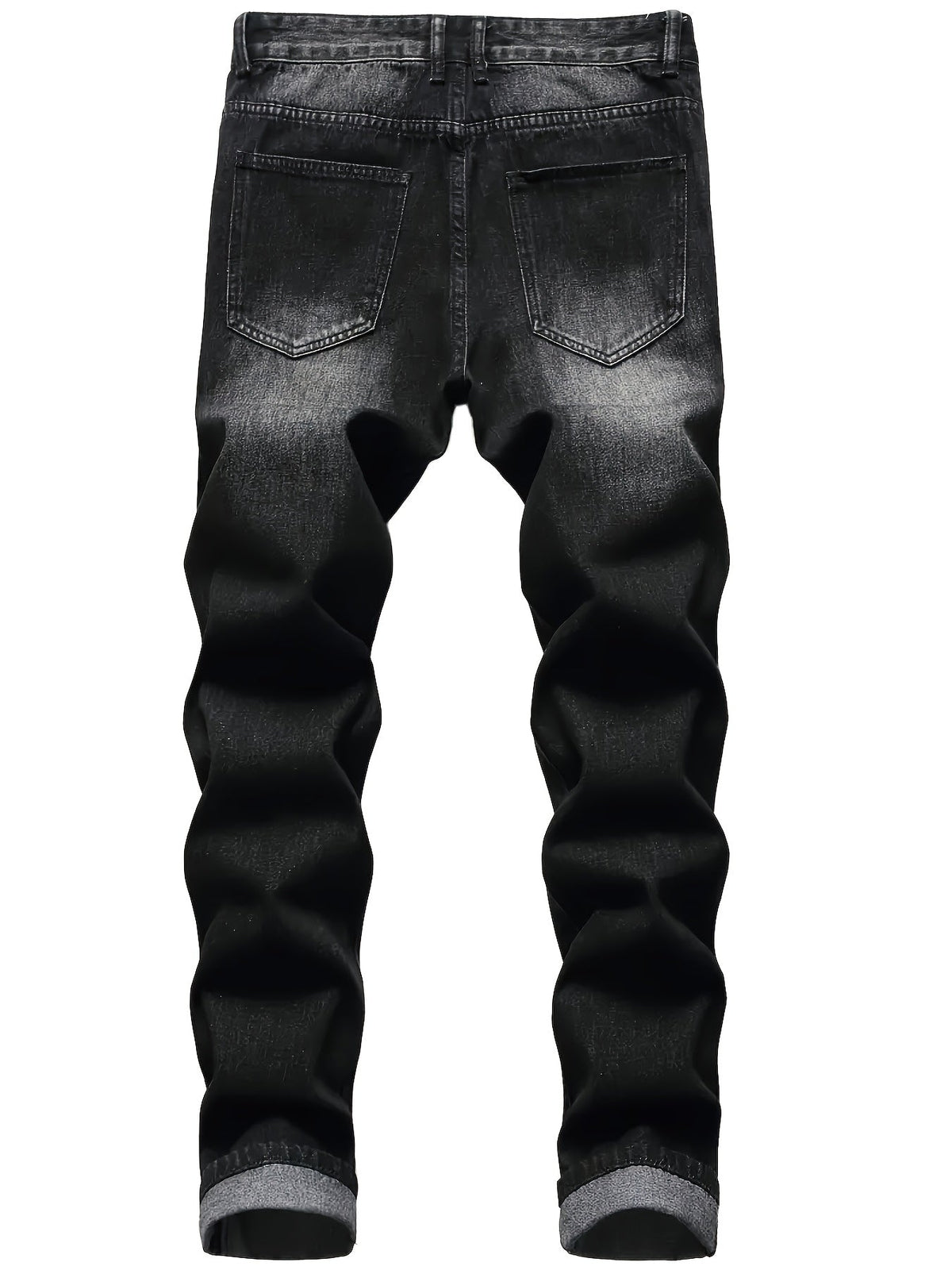 Rechte jeans met verwassen details