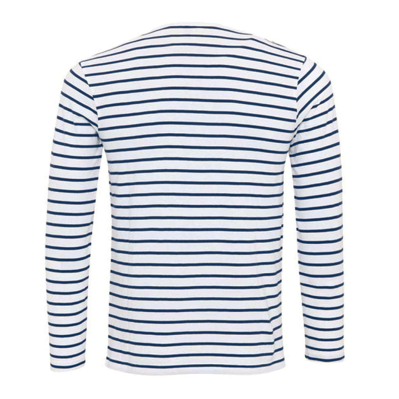 Gestreept henley shirt met lange mouwen – Noor