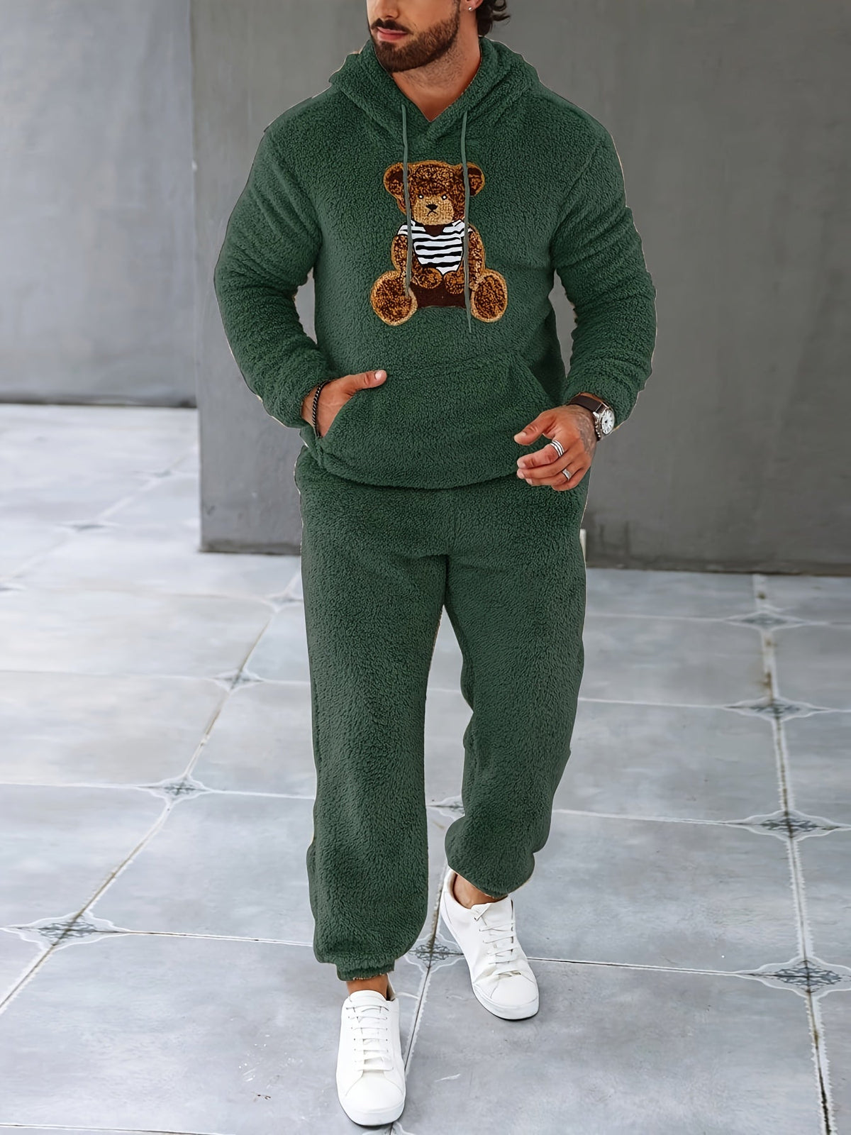 Fuzzy fleece tweedelige outfitset