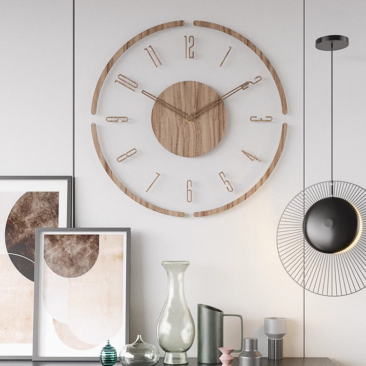 Scandinavische stijl houten wandklok