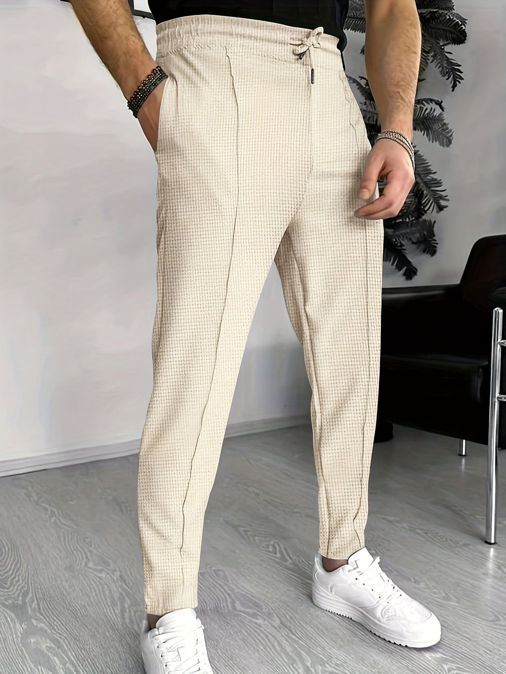 Wafel joggers voor heren