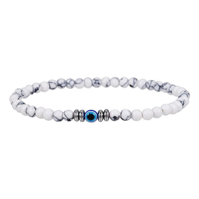 Mannen 4mm natuurlijke steen boze oog perlen armband