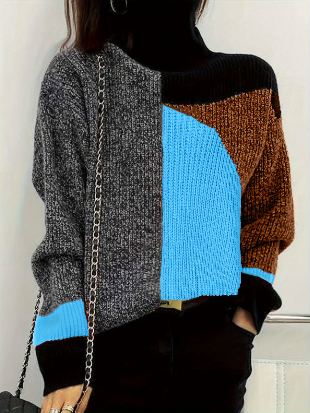 Warme sweater met col