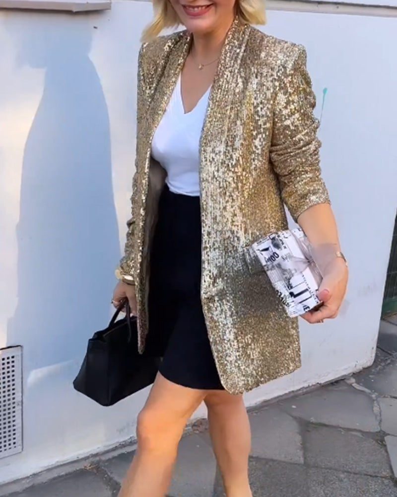 Gouden glitterjack met pailletten