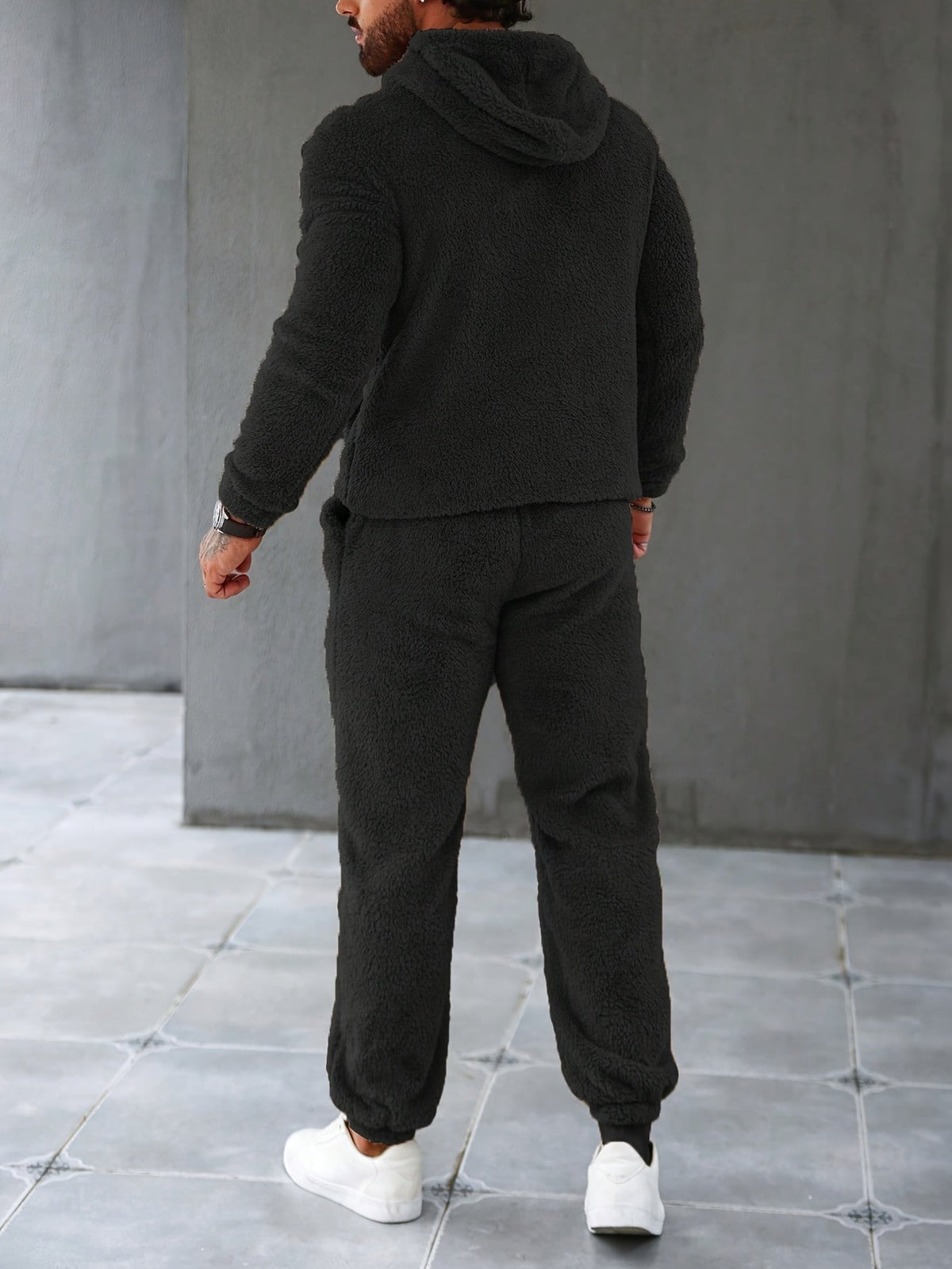 Fuzzy fleece tweedelige outfitset