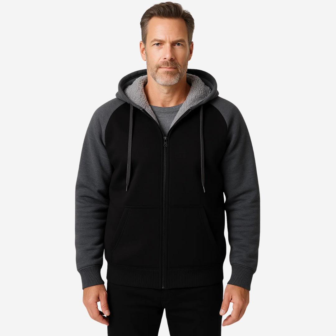 Gevoerde heren hoodie met sherpa-fleece