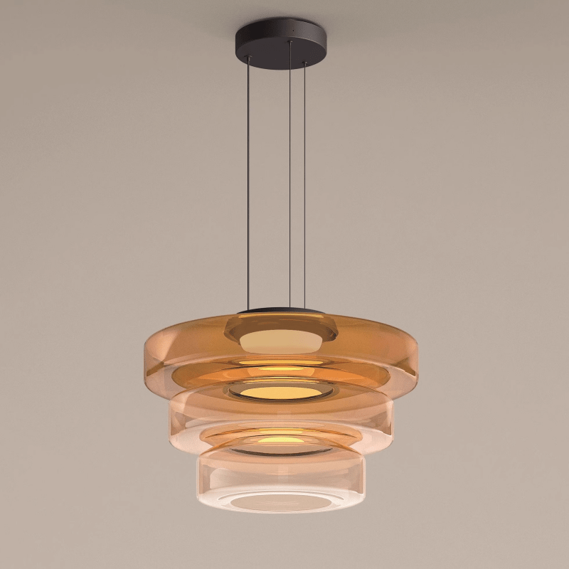 Glazen hanglamp in bauhaus stijl