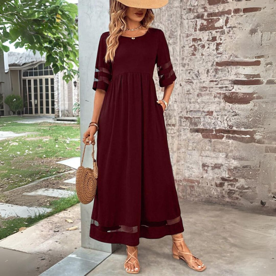 Soepelvallende maxi-jurk