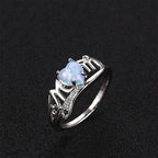 Mam gegraveerd hart opaal ring