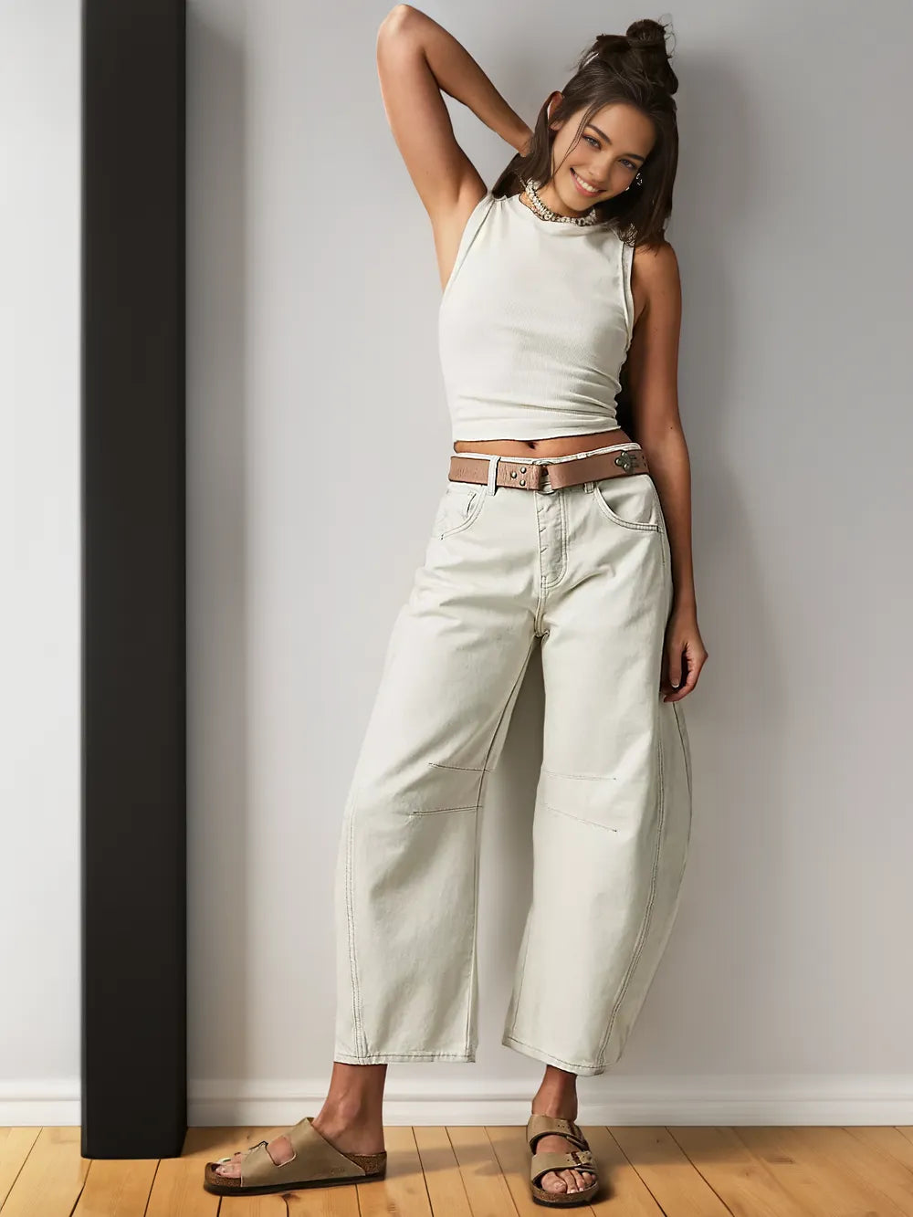 Mid-Rise barrel jeans
