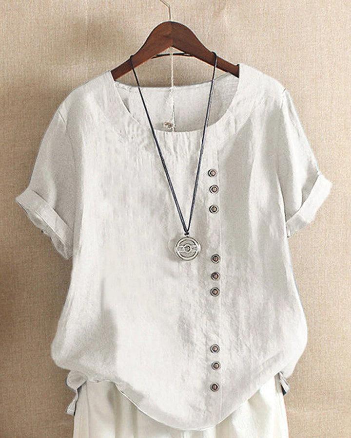 Effen T-Shirt met korte mouwen en ronde hals – Noor