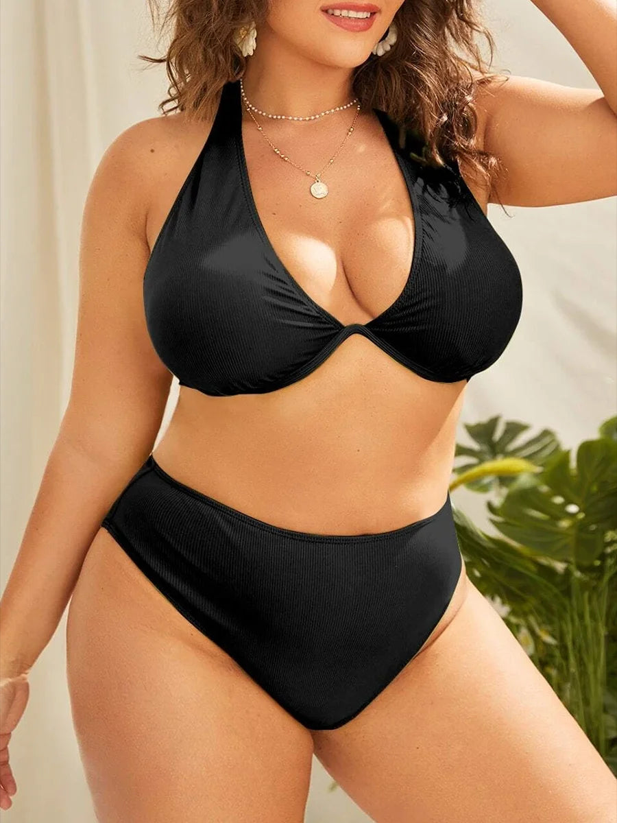 Crystal plus-size bikini