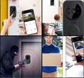 Zwarte slimme wi-fi deurbel met camera