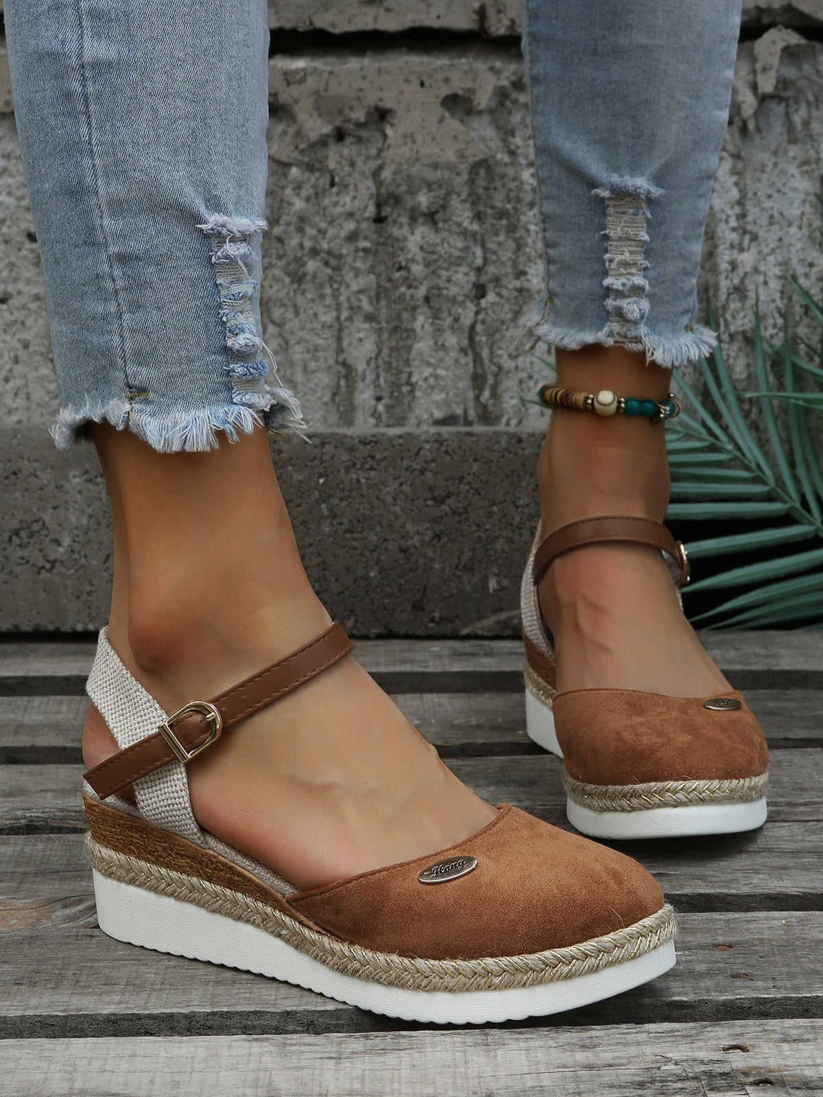 Modieuze bruine espadrilles