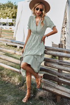 Gestreepte zomer midi jurk