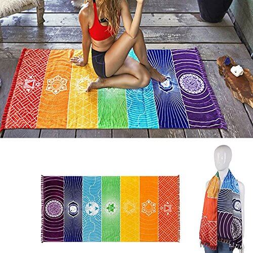 Chakra mandala wandtapijt