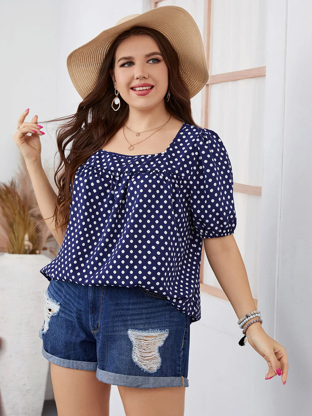 Jade plus-size top