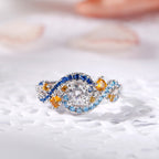 "De starry nacht" geïnspireerde vintage ring