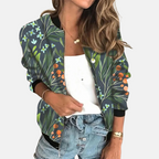 Dames retro bomberjack met print