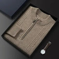 Warme casual herentrui met halve rits