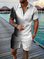 Tweedelige heren zomerset met polo en shorts