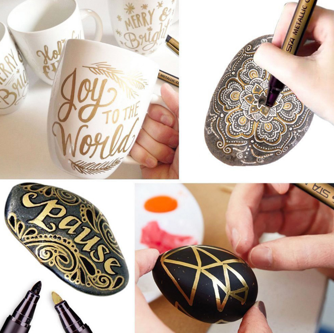 Markers met metallic effect