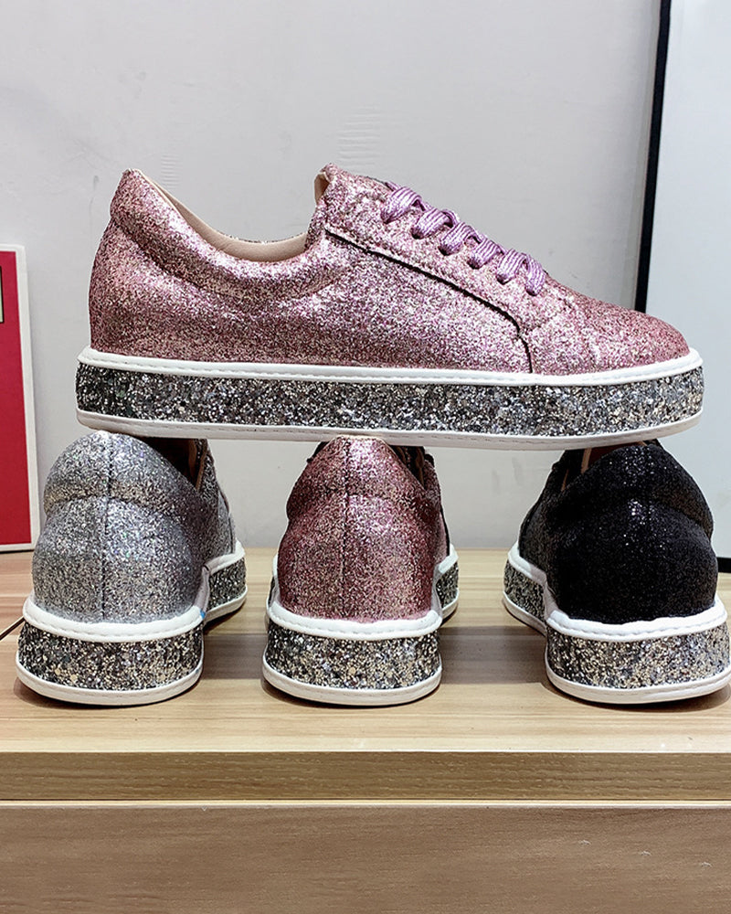 Plateau glitter dames sneakers