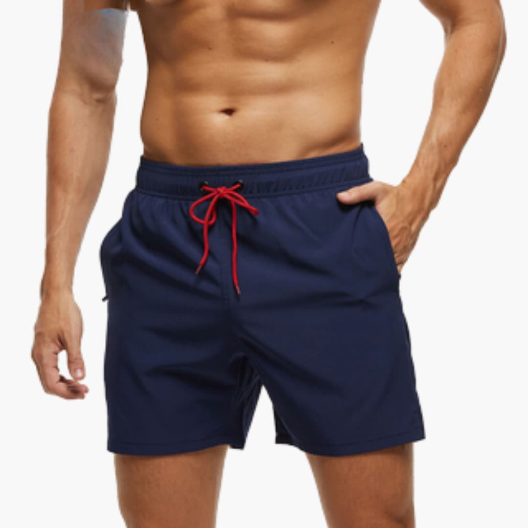 Lichte zwemshort met trekkoord en zijzakken