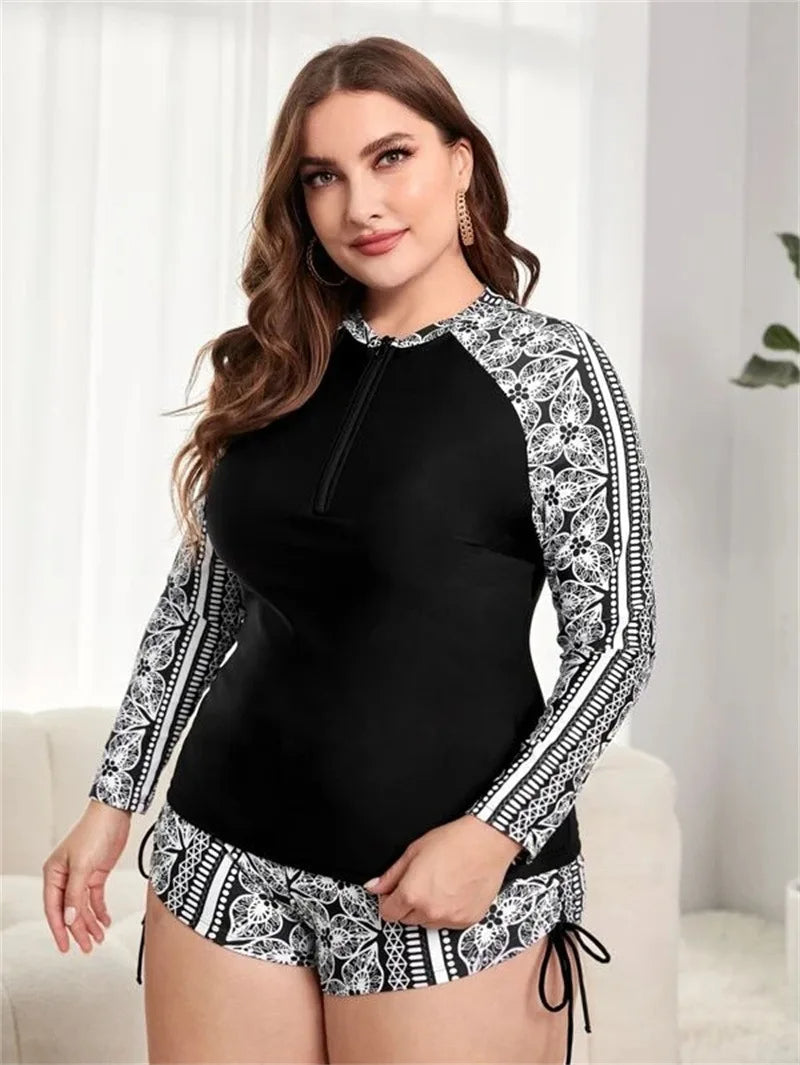 Amy plus-size zwempak met lange mouwen — afbeelding 7