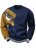 Heren sweatshirt met geborduurde cartoonbeer
