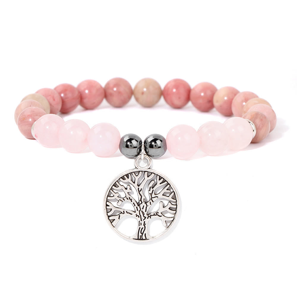 Natuurlijk kristal levensboom armband