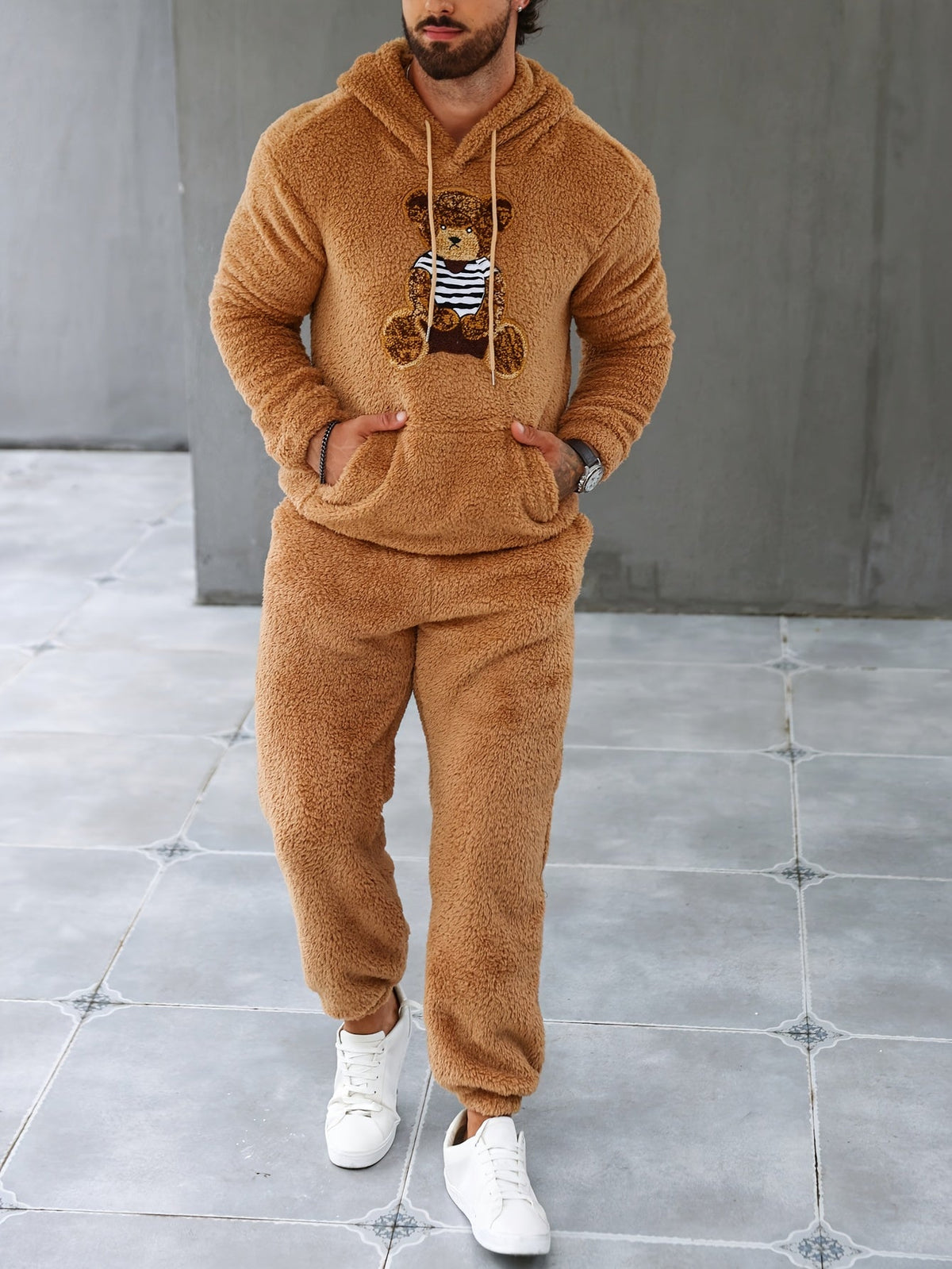 Fuzzy fleece tweedelige outfitset
