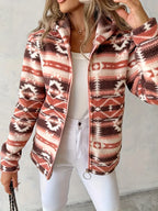 Dames teddy vest met aztekenpatroon