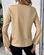 Blouse met lange mouwen en V-hals
